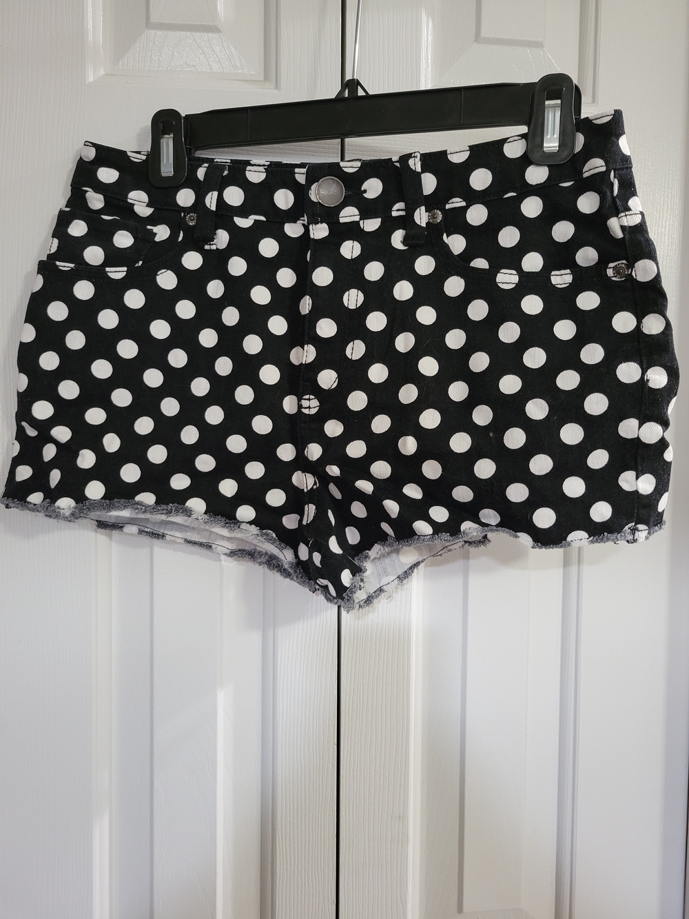 Victoria's Secret Black and White Polka Dot Denim Shorts